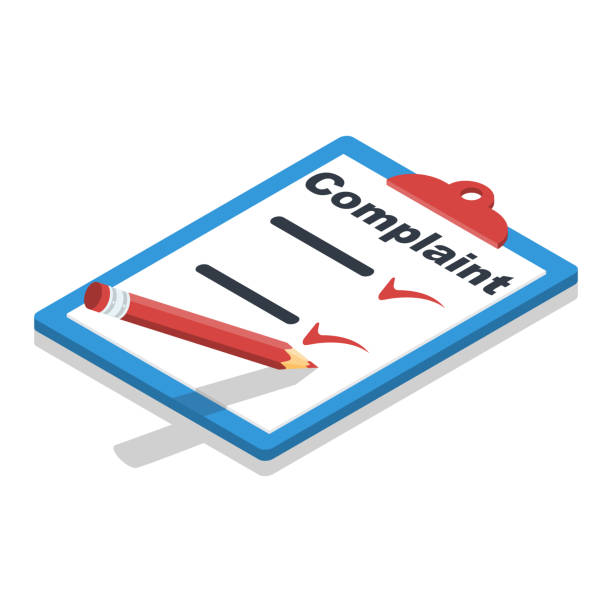 Complaint concept isometric concept. Clipboard and pencil. Vector illustration 3d design. Measures to solve problems. Claim petition. Sign the document on the application.